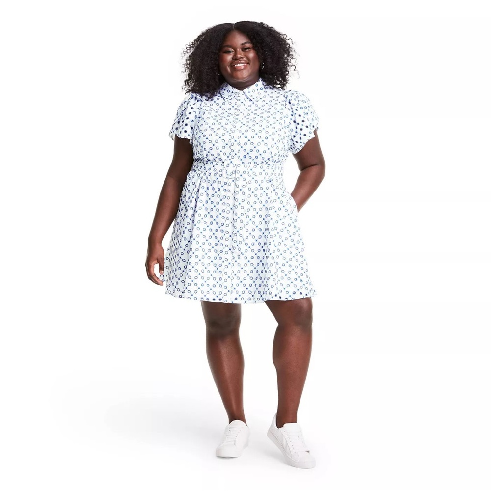ALEXIS X Target + Dot Tulip Sleeve Embroidered Shirtdress NWT